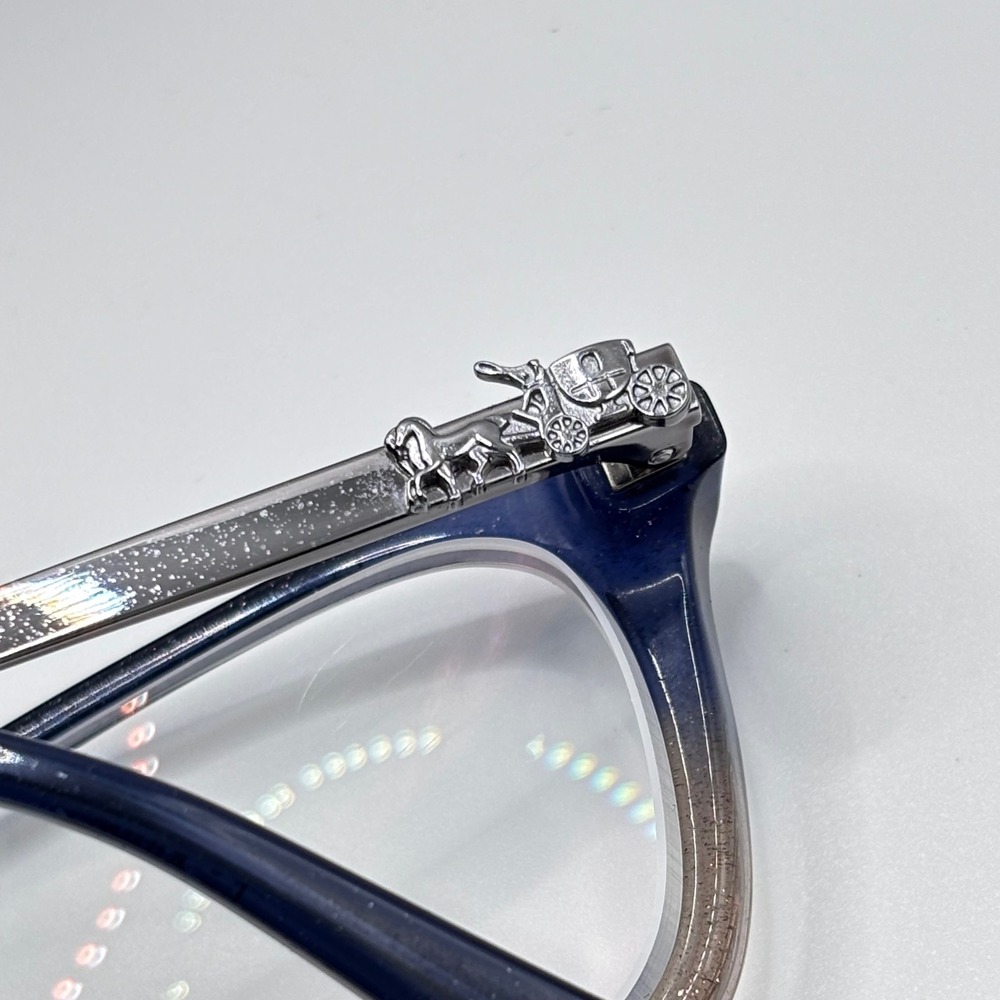 Preppy Sparkle Eyeglasses Coach HC6110 50mm Denim Taupe Glitter Acetate Silver - Picture 9 of 14
